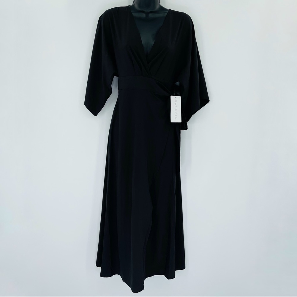 Athleta Calistoga wrap dress black coverup New women's size Small